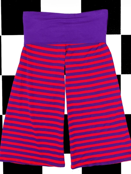SWEET LORD O'MIGHTY! FOLDOVER GAUCHO IN PURPLE STRIPES