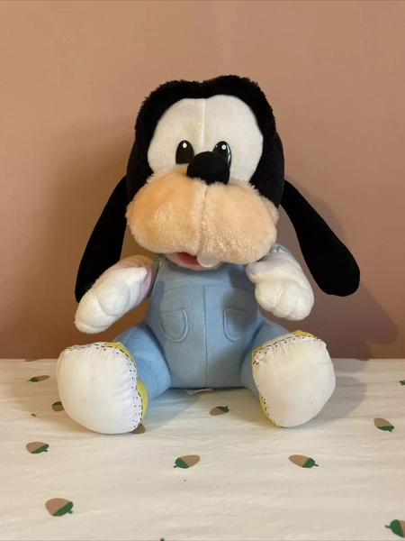 VINTAGE WALT DISNEY BABY GOOFY 1989 80s Soft Teddy Plush Toy 10 Inches