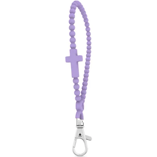 Ryan & Rose Jesus Loop Silicone Cross Keychain
