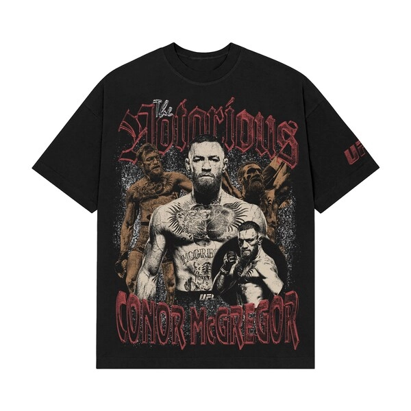 Men's UFC Black Conor McGregor Vintage Profile T-Shirt