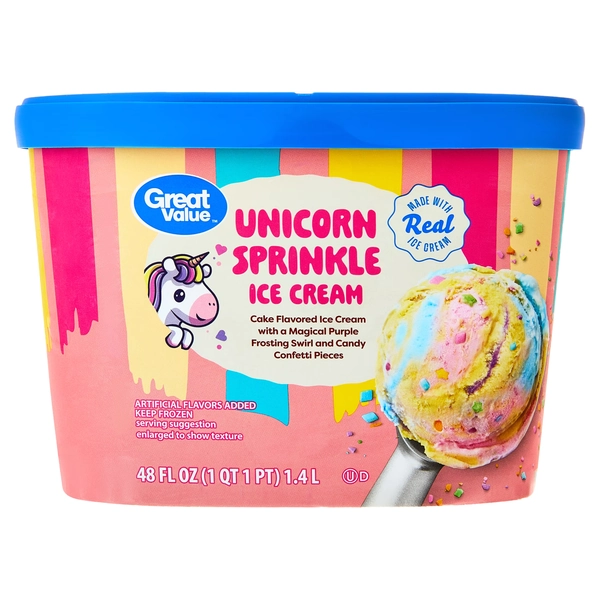 Great Value Unicorn Sprinkle Ice Cream, 48 fl oz - Walmart.com