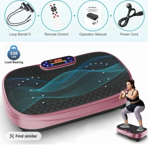 SAYGOGO Vibration Plate Exercise Machine with Bluetooth Lymphatic Drainage Machine, Whole Body 