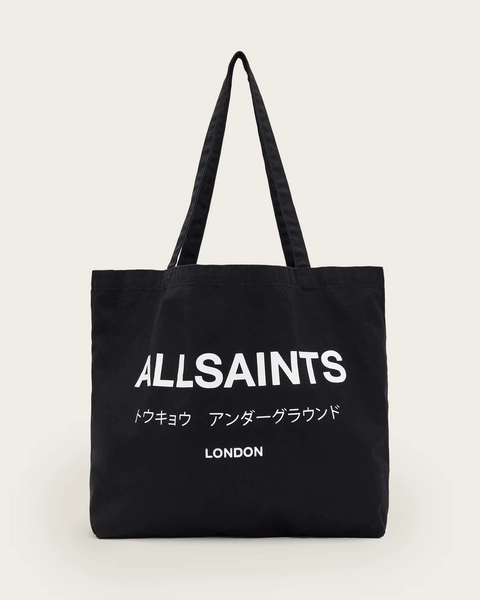 Underground Logo Printed Tote Bag BLACK/CHALK | ALLSAINTS US