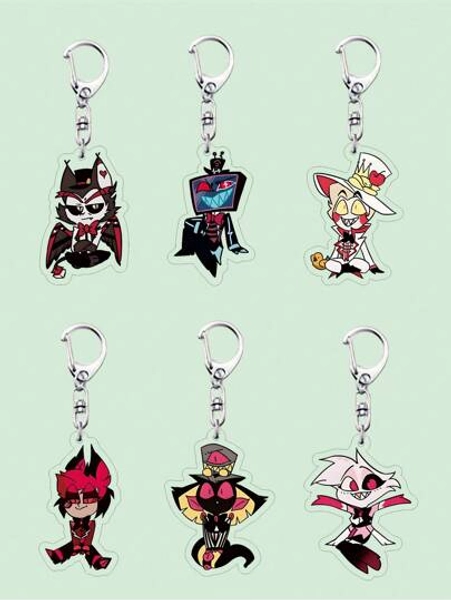 1 Cute Anime Cartoon Character Acrylic Keychain Backpack Pendant, Suitable For Bags And Keys, Is An Ideal Gift For Fans Car Accessories Bag Charm School Halloween Accessories Teachers Day Bag Lanyards With Id Holder Car Accessories Bag Charms