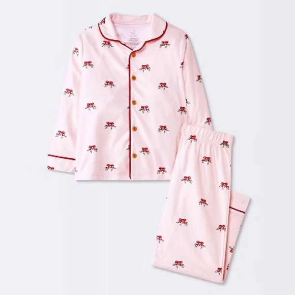 Toddler Girls' 2pc Long Sleeve Brushed Jersey Coat Pajama Set - Cloud Island™ Pink 3T