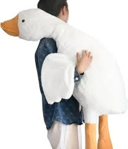 Haengbuk-Goose Stuffed Animal, 51.2in/130cm Giant Sleeping Hugging Pillow, Soft White Swan Plush Toy, Gift for Kids,