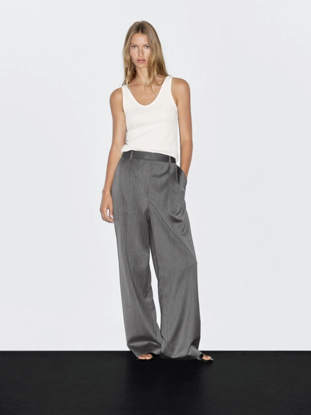 100% wool pinstripe trousers - GREY