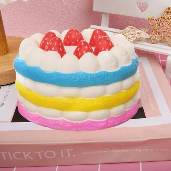 Anboor Squishies Cake Strawberry Colorful Slow Rising Kawaii Squishies Toys Prime for Collection Gift 1Pcs