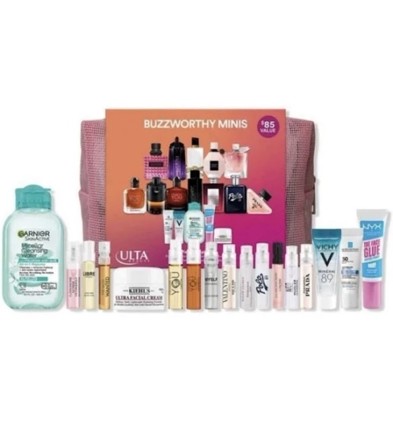 Ulta Buzzworthy Minis Set 17 Piece Beauty Sampler W/ Reusable Makeup