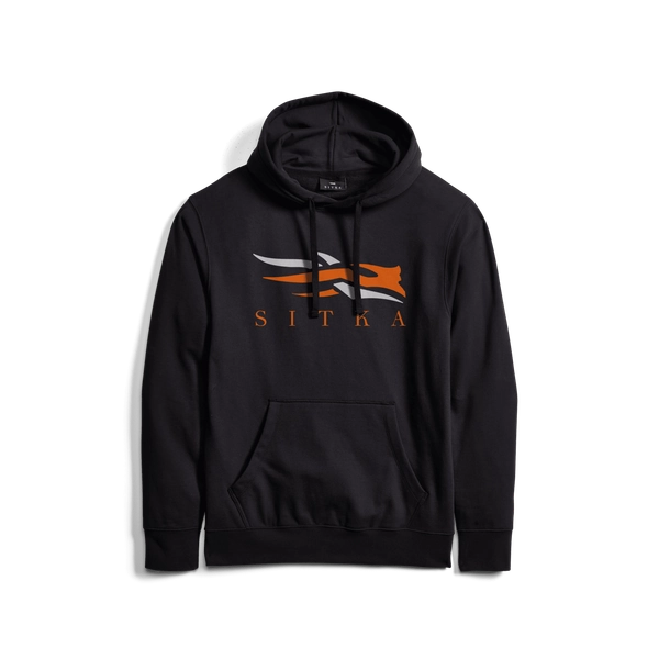 Icon Pullover Hoodie Black Orange - m