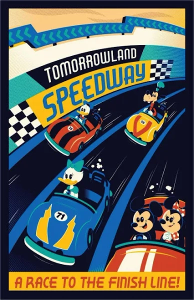 Tomorrowland Speedway Magic Kingdom Attraction Ride Disney Poster