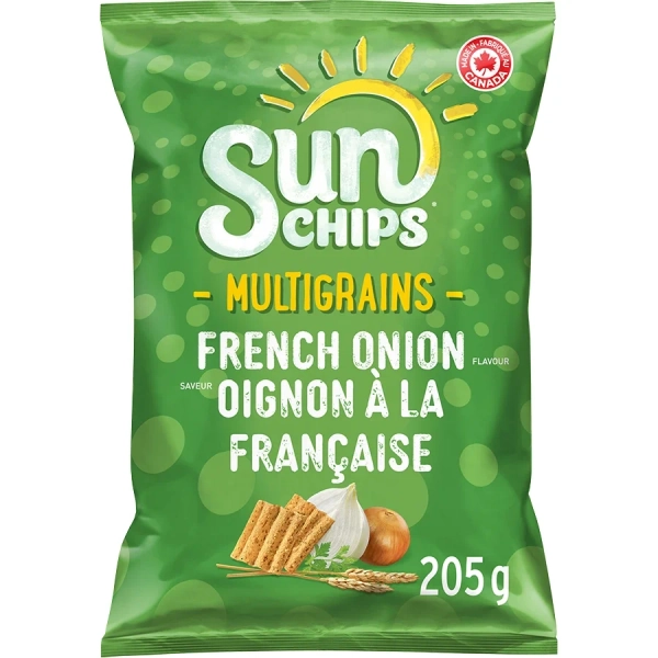 SunChips French Onion flavour Multigrain Snacks, 205 g.