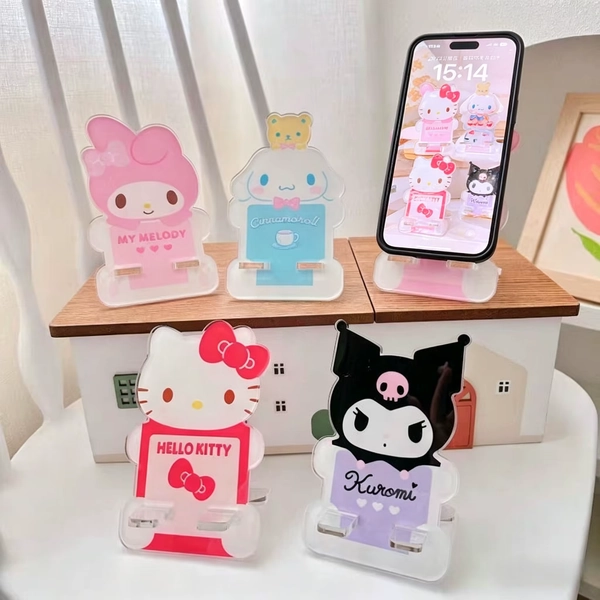 1pc Hello cute Kitty My Melody Kuromi Cinnamoroll phone stand tablet support desktop TV series online classes photo - AliExpress 26