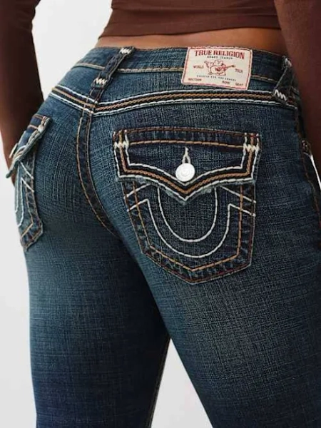 True Religion Women's Becca Mid Rise Super T Bootcut Jeans