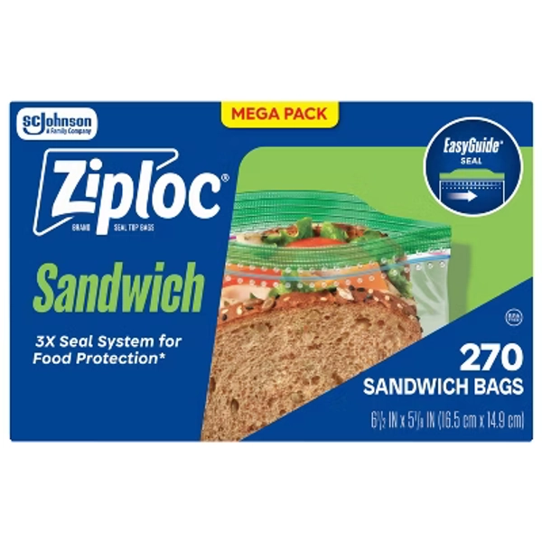 Ziploc Sandwich Bags for Lunch and Meal Prep - 270ct​