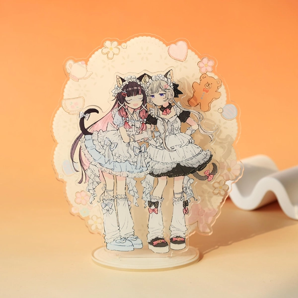 Genshi Colombina Sandrone acrylic standee with vivid anime characters, ideal as a desktop decor collectible- fan gift for anime enthusiasts
