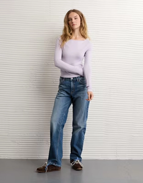 AE Long Sleeve Boatneck Baby Tee