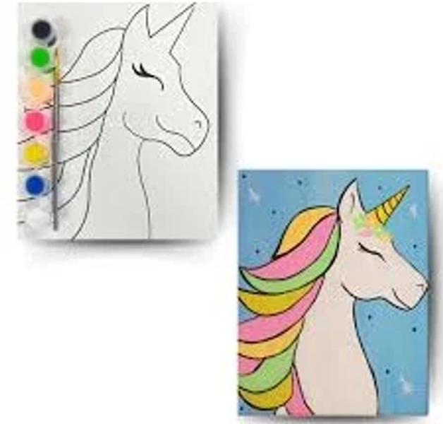 Unicorn - DIY Canvas Paint Kit - Includes Paint and Brush