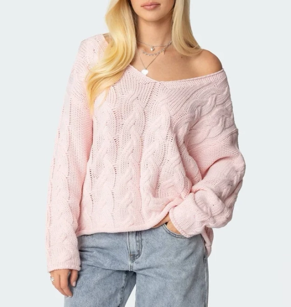 Edikted Women's Inga Oversized Cable Knit Sweater