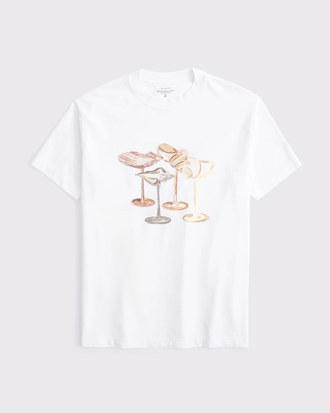 Oversized Coastal Drinks Graphic Tee