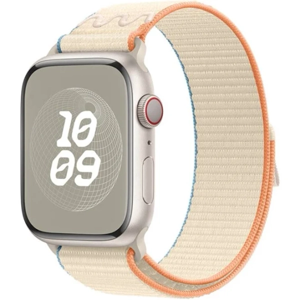 For Apple Watch Series 5 40mm Loop Nylon Watch Band(Milky White)