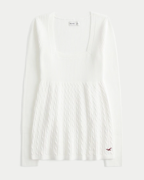 Long-Sleeve Square-Neck Babydoll
