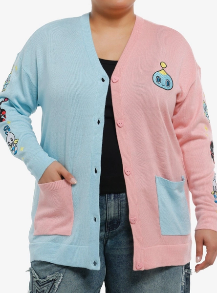 Sonic The Hedgehog Chao Color-Block Girls Cardigan Plus Size