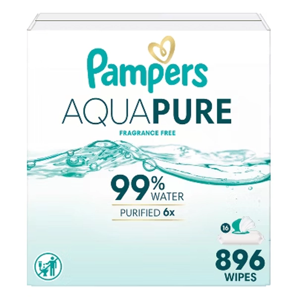 Pampers Baby Wipes - Aqua Pure - 896ct