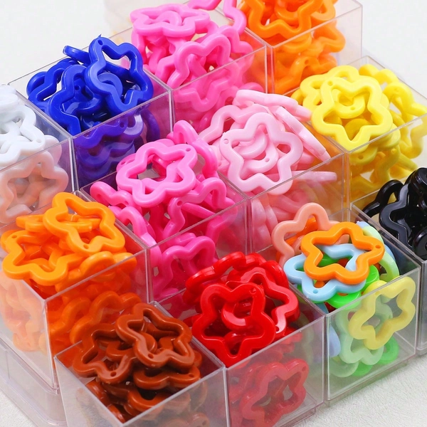 20pcs Acrylic Beads, Hollow Five-Pointed Star Loose Beads, DIY Jewelry Making, Craft Supplies