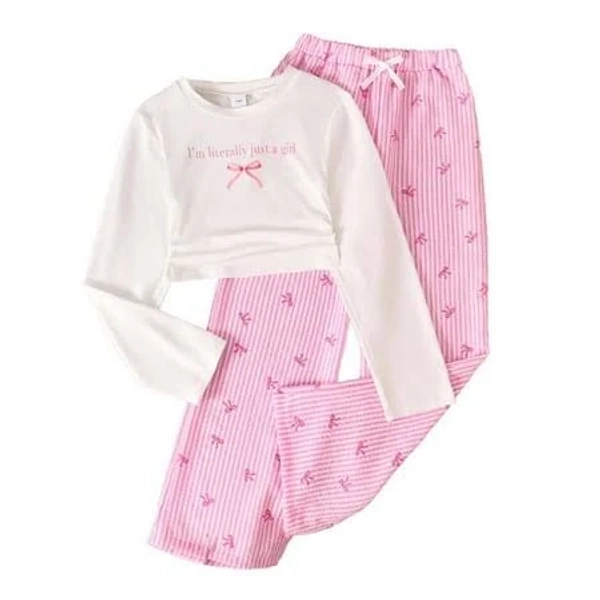 Girl's Long Sleeved T-Shirt and Pants Outfit Set