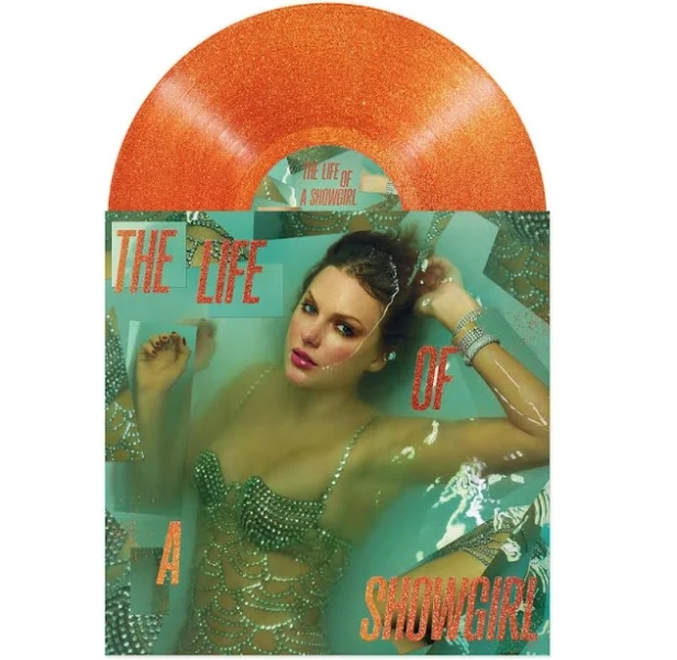 Taylor Swift / The Life of A Showgirl LP Sweat and Vanilla Perfume Portofino Orange Glitter Vinyl