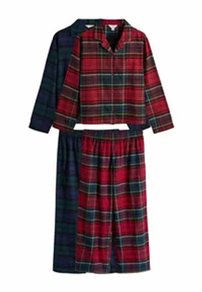 REGULAR FIT - 2 PACK BUTTON THROUGH SET - Pyjama - red green