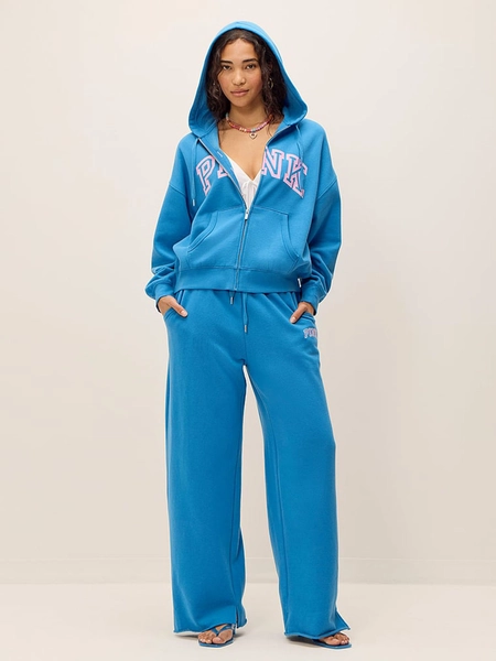 Varsity Blue Fleece Zip Up Hoodie - Size X-Small