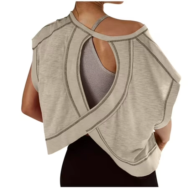 Workout Shirts Women Sevevn Womens Open Back Workout Backless Short Sleeve Athletic Shirt Running Crop Top Gym Yoga Tee