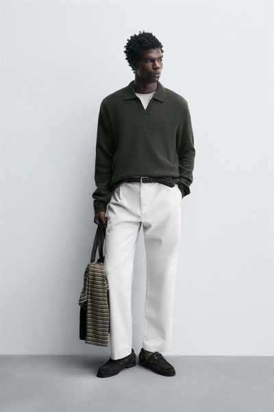 100% WOOL KNIT POLO SHIRT
