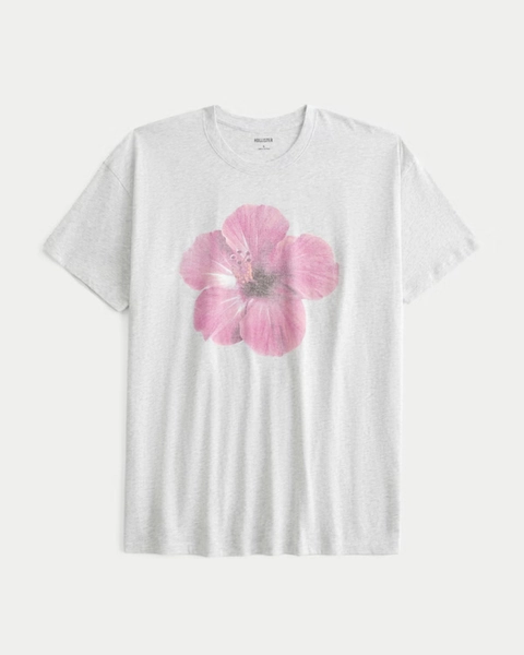 Oversized Hibiscus Graphic Tee