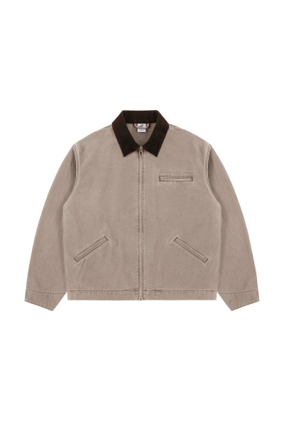 Washed Canvas Detroit Work Jacket - Khaki / S