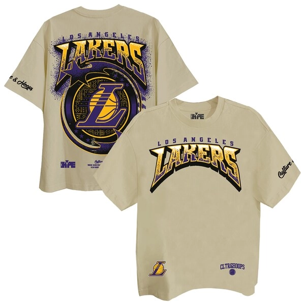 Unisex Los Angeles Lakers Two Hype Cream Drip & Dime Elevated Drop Shoulder T-Shirt