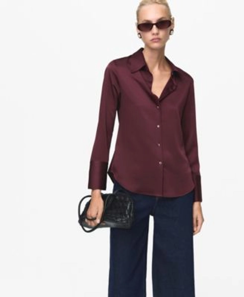 Women's Satin Finish Flowy Shirt