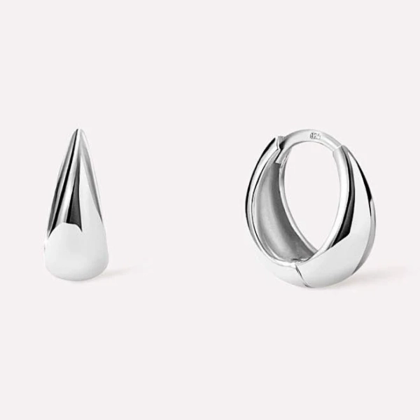 Sterling Silver Bold Huggie Hoop Earrings - Nate Silver - Ana Luisa Jewelry - Tarnish-Free, Water-Resistant Earrings