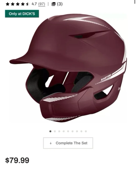 Easton Senior Elite Max Baseball Batting Helmet w/ Adjustable Jaw Guard