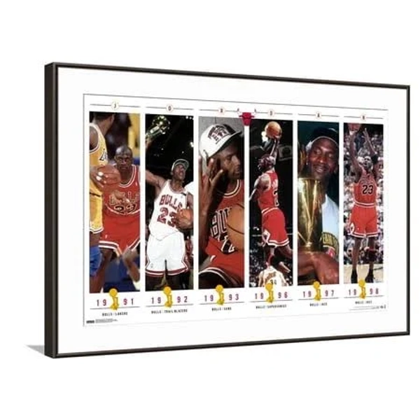 Michael Jordan Championships Canvas Wall Poster