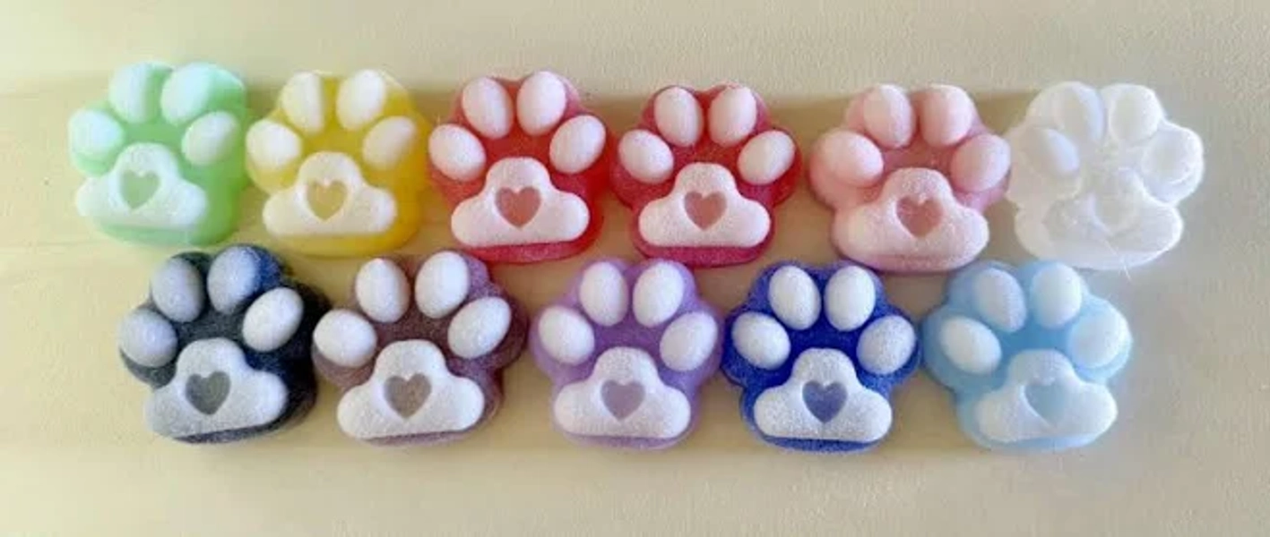 Paw Print Silicone Squishy: Stress Relief Fidget Desk Toy (Set of 2+)