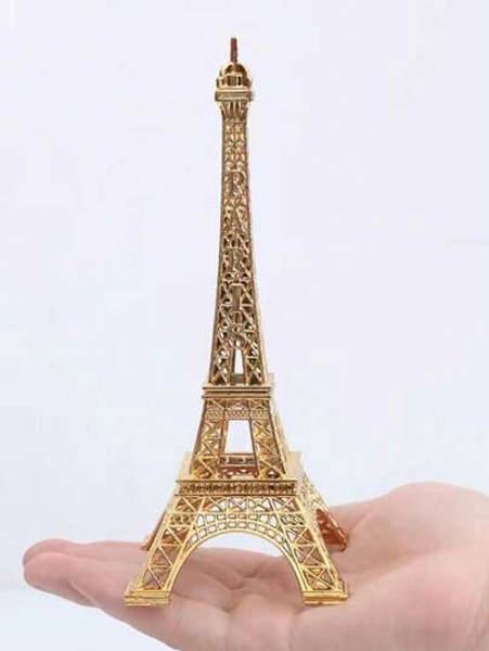 1pc Tower Shaped Decoration Craft, Minimalist Hollow Out Iron Tower Design Decorative Object For Desk Best Gifts Birthday Graduation
