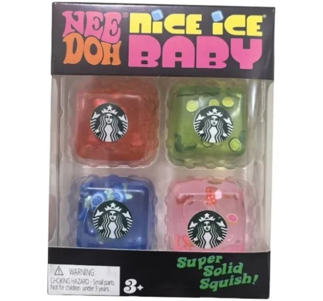 NeeDoh Nice Ice Baby Cube Fidget Toy 4 Pack