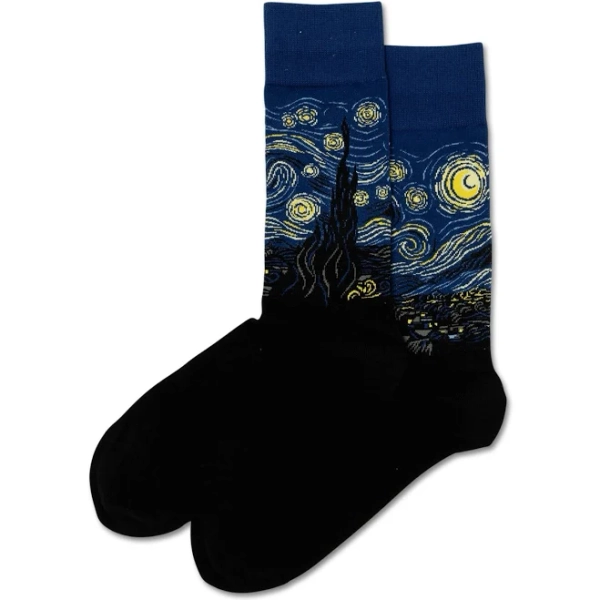 Hot Sox Men's Van Gogh's Starry Night Novelty Socks
