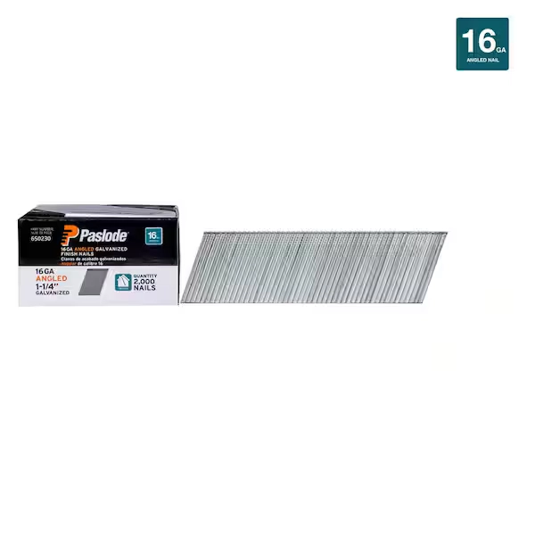 Paslode 1-1/4 in. x 16-Gauge 20° Galvanized Angled Nails (2000 per Box) 650230