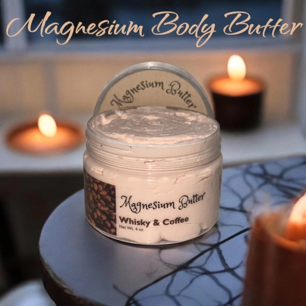 Magnesium Foot & Body Butter Whiskey Coffee 4 oz