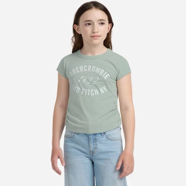 Abercrombie Kids Girls Ruched Cotton Blend T-Shirt