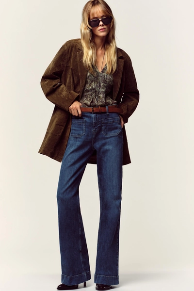Z1975 HIGH-WAIST FLARE BELTED JEANS